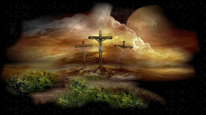 large graphic's Jesus's crusified