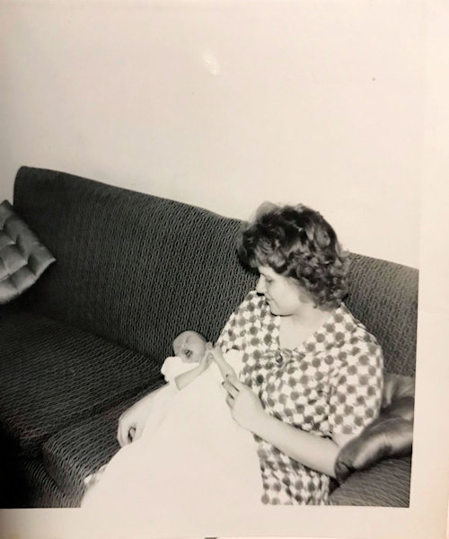 Linda with her first child Carol